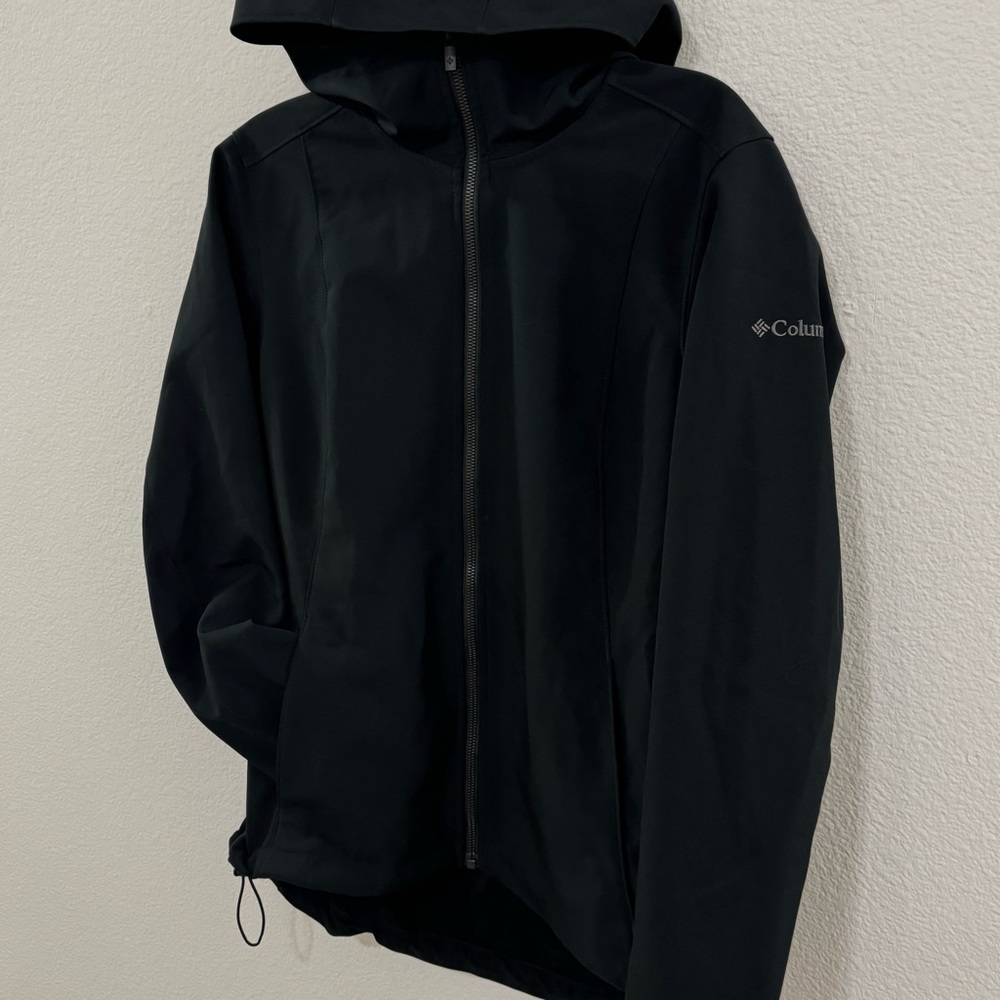 Black Hooded Columbia Shell Jacket - image 2